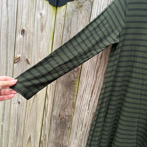 Old Navy Army Green and Black Stripe Swing Dress size Med - Picture 4 of 11